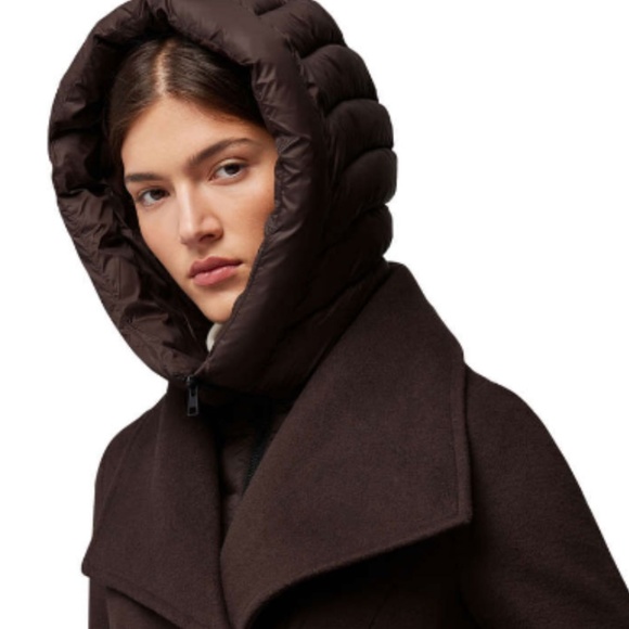 Soia & Kyo Alexandra Mixed Wool Coat In Oak Brown Size Large - Picture 3 of 14